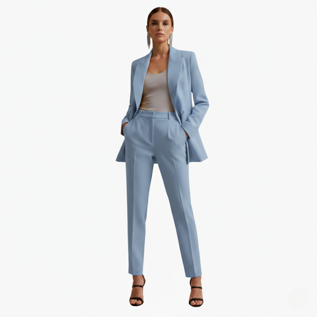Marina – Double Breasted Blazer And Pants Suit Set