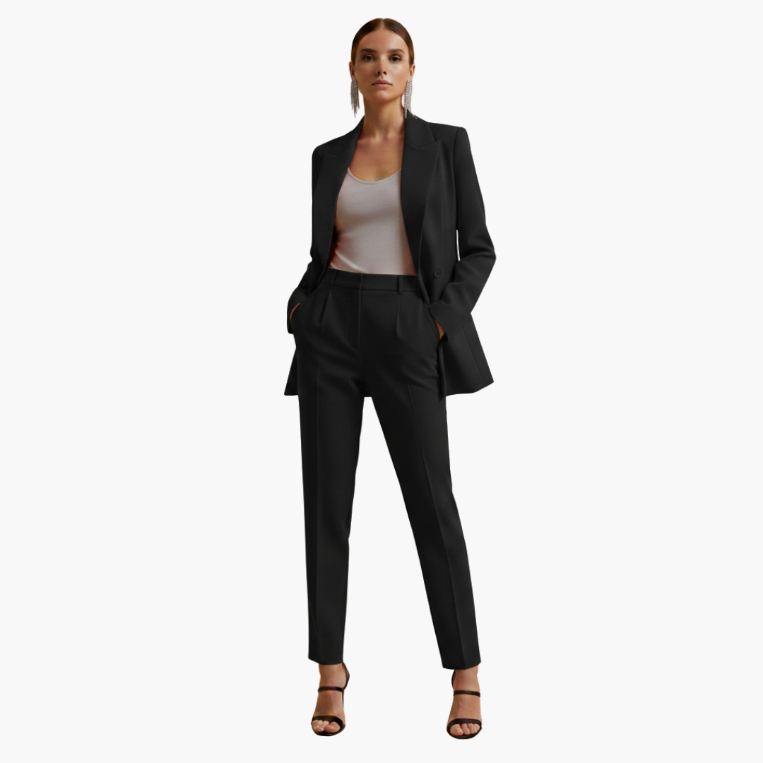 Marina – Double Breasted Blazer And Pants Suit Set