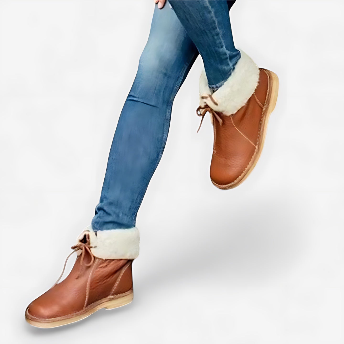 Talia – Suede Faux Fur Trim Ankle Boots