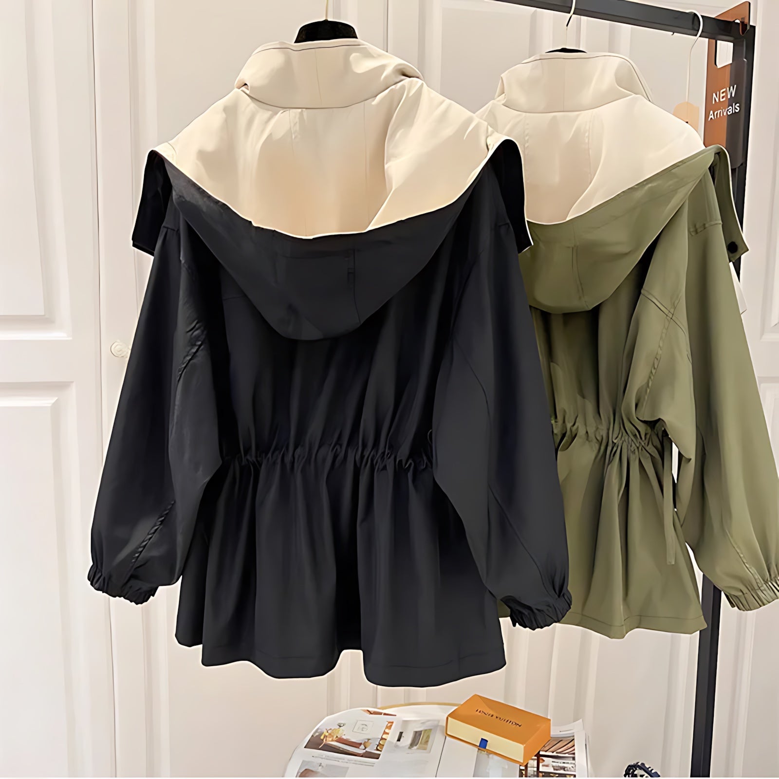 Thea – Layered Zip Up Windbreaker Jacket