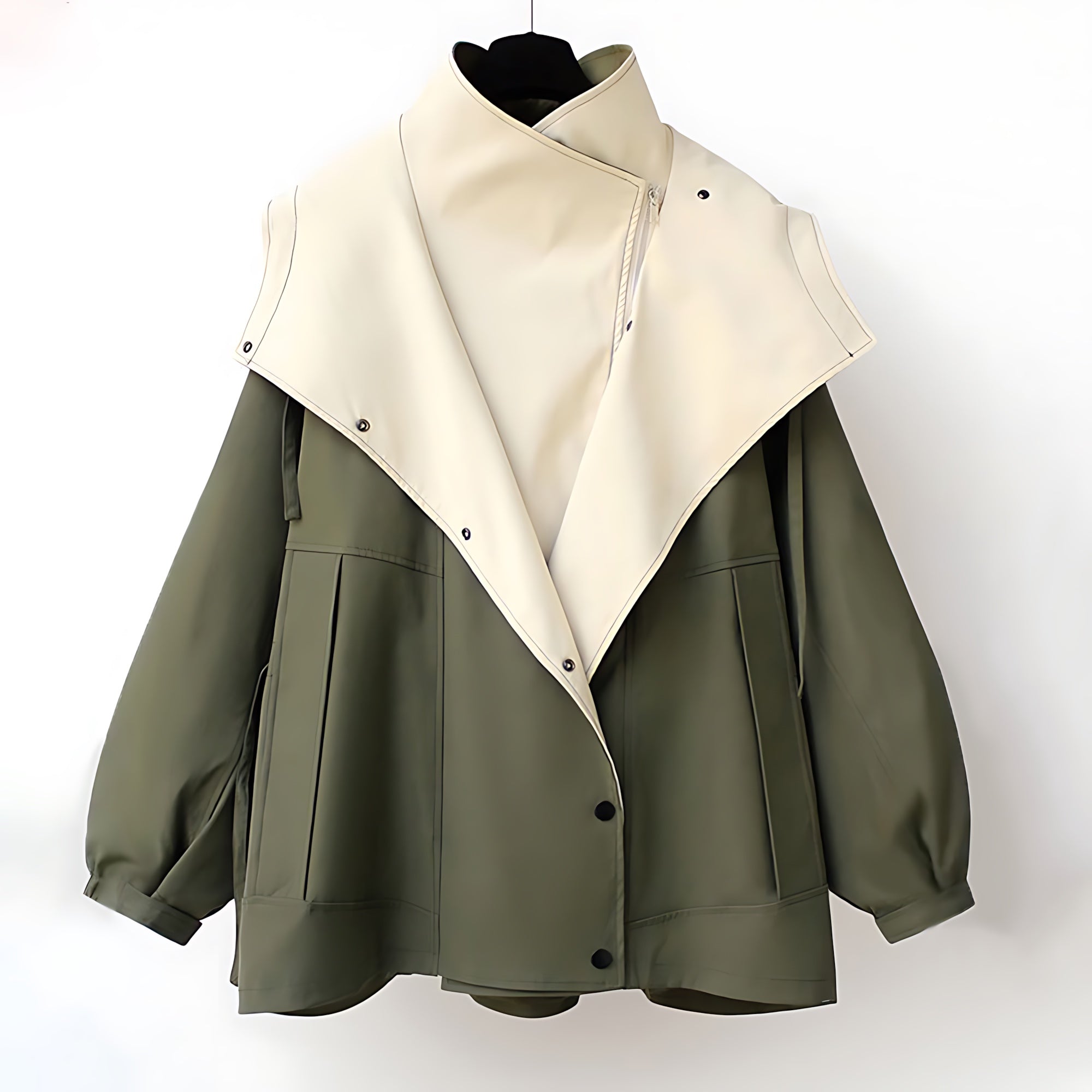 Thea – Layered Zip Up Windbreaker Jacket