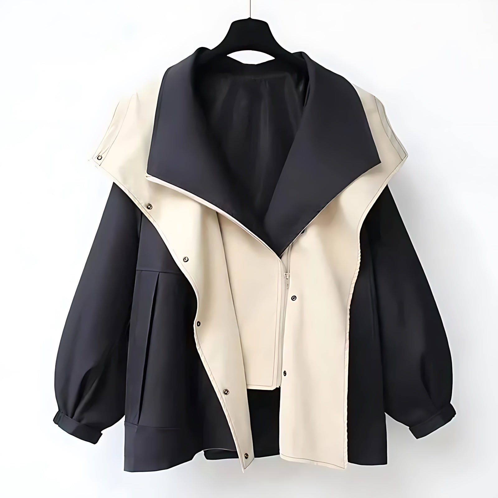 Thea – Layered Zip Up Windbreaker Jacket