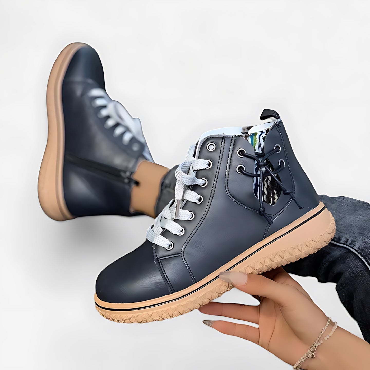 Thea – Leather Lace Up Ankle Boots
