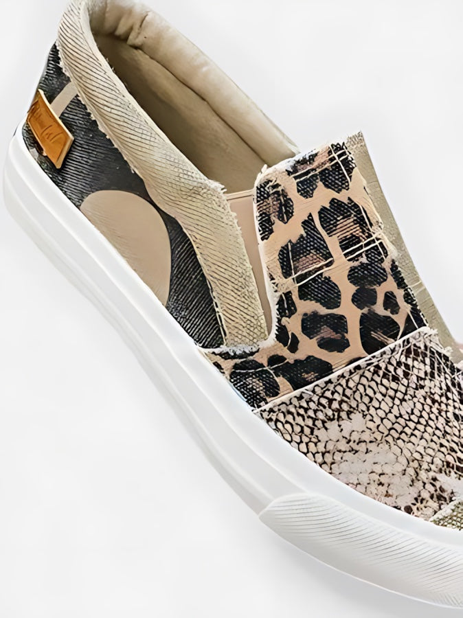 Thea – Leopard Print Canvas Slip On Sneakers