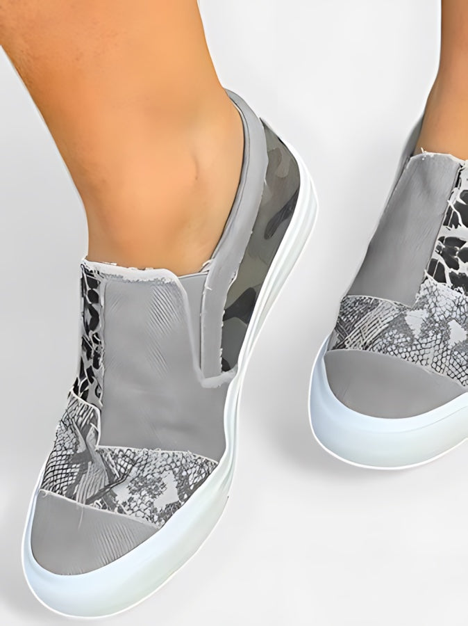 Thea – Leopard Print Canvas Slip On Sneakers