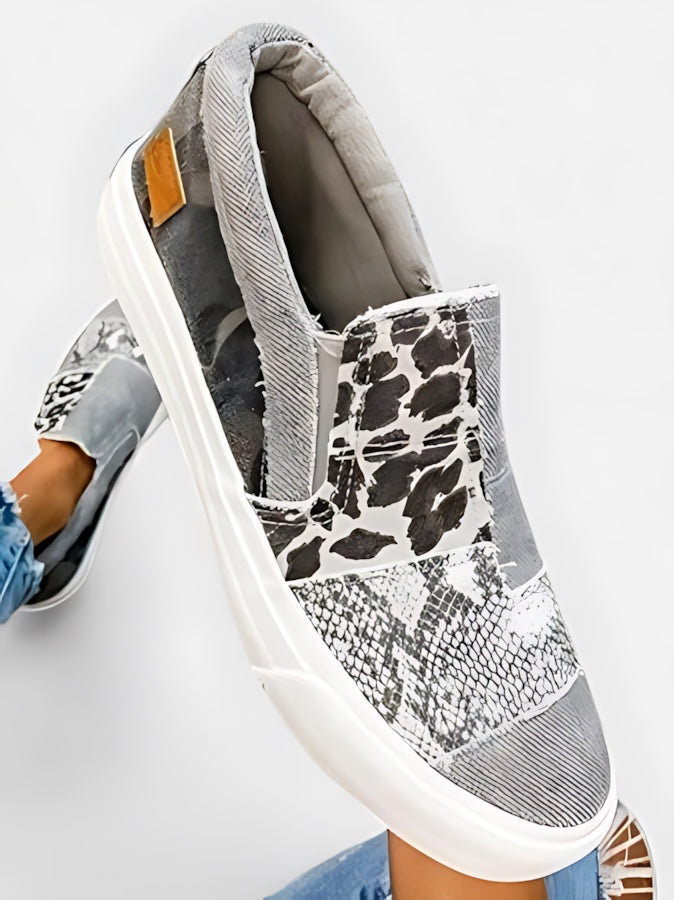 Thea – Leopard Print Canvas Slip On Sneakers