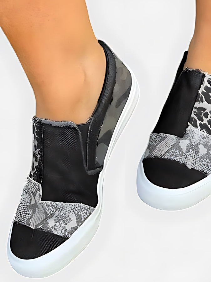 Thea – Leopard Print Canvas Slip On Sneakers