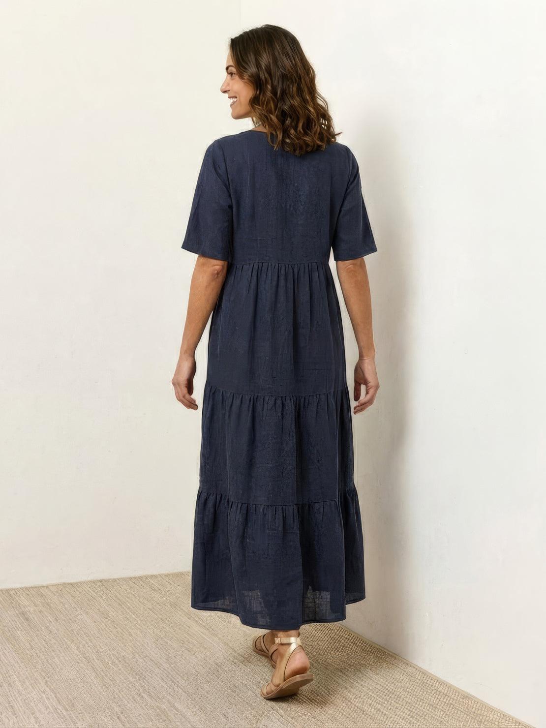 Lottie – V Neck Tiered Swing Summer Maxi Dress