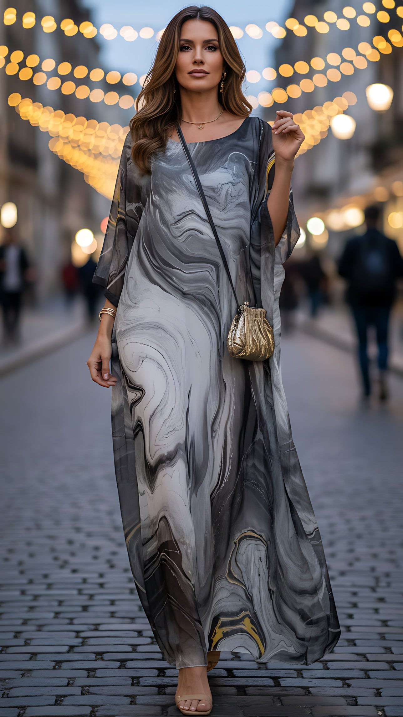 Valentina – Batwing Sleeve Kaftan Evening Maxi Dress