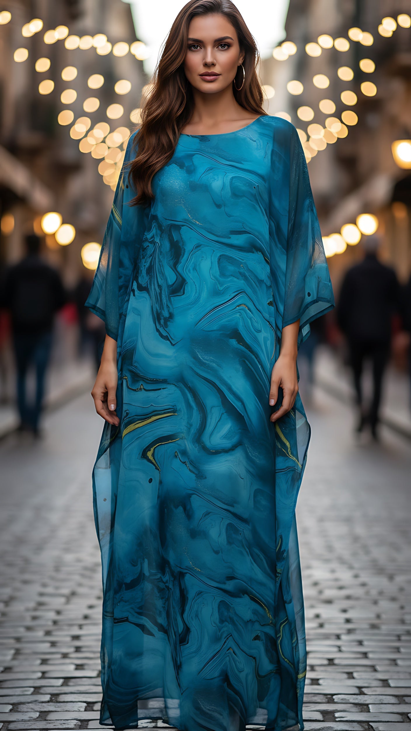 Valentina – Batwing Sleeve Kaftan Evening Maxi Dress