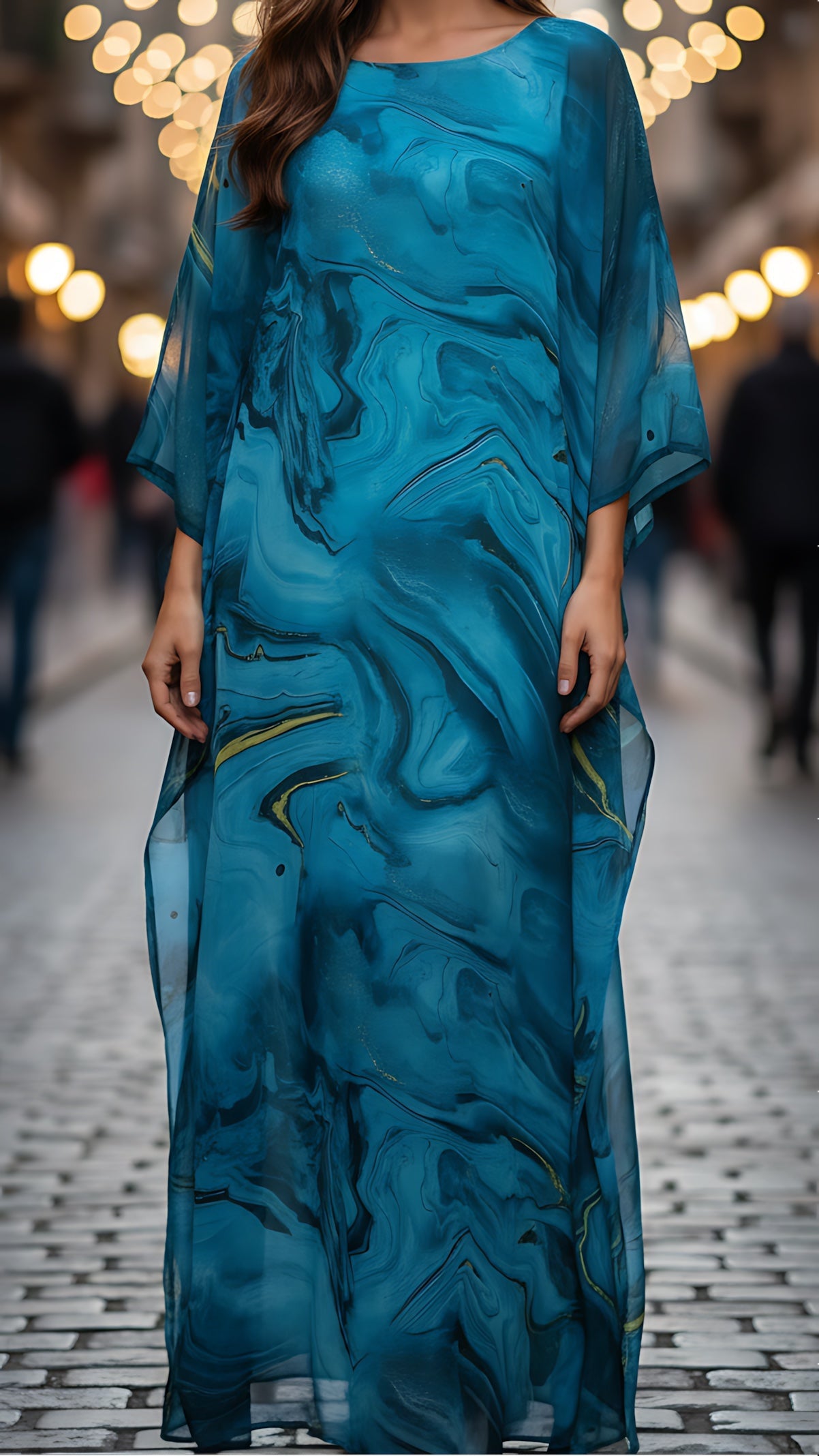 Valentina – Batwing Sleeve Kaftan Evening Maxi Dress