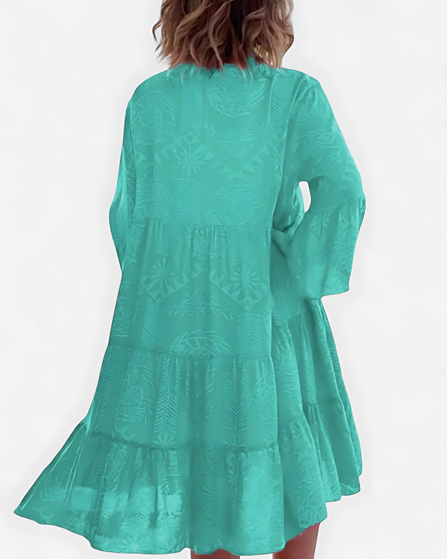 Valentina – Boho Print V Neck Kaftan Midi Dress