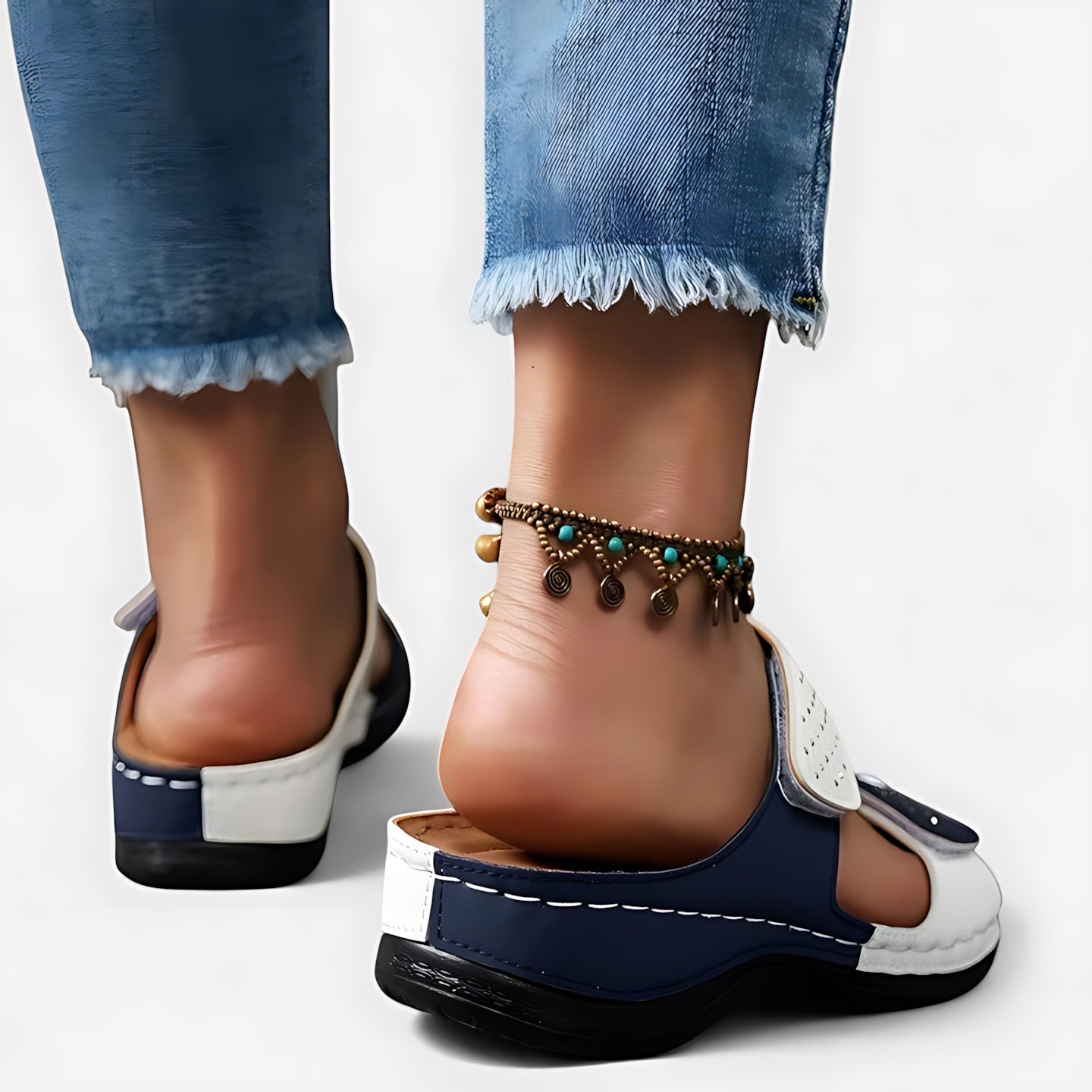 Valentina – Double Strap Footbed Slide Sandals