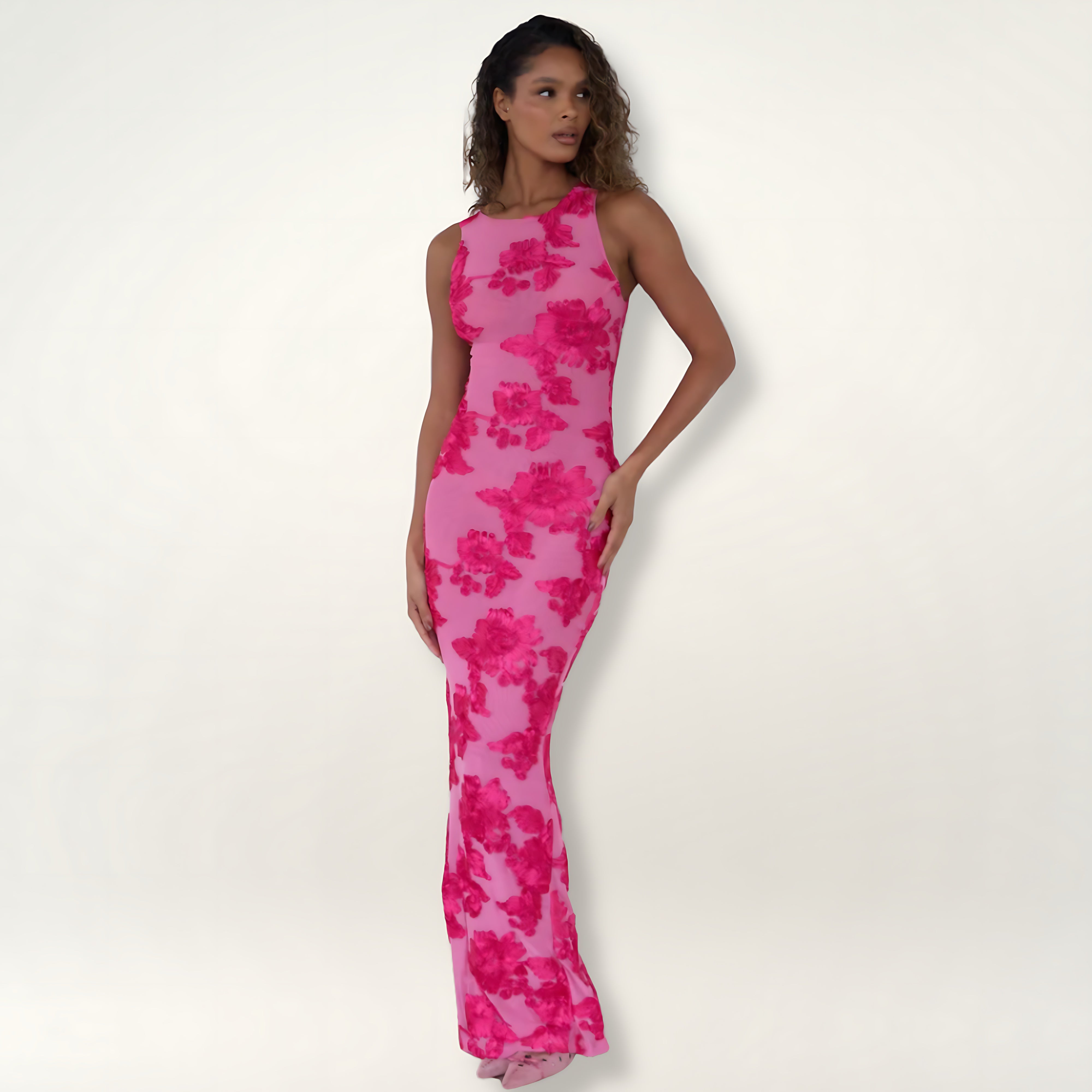 Valentina – Floral Print Bodycon Maxi Dress