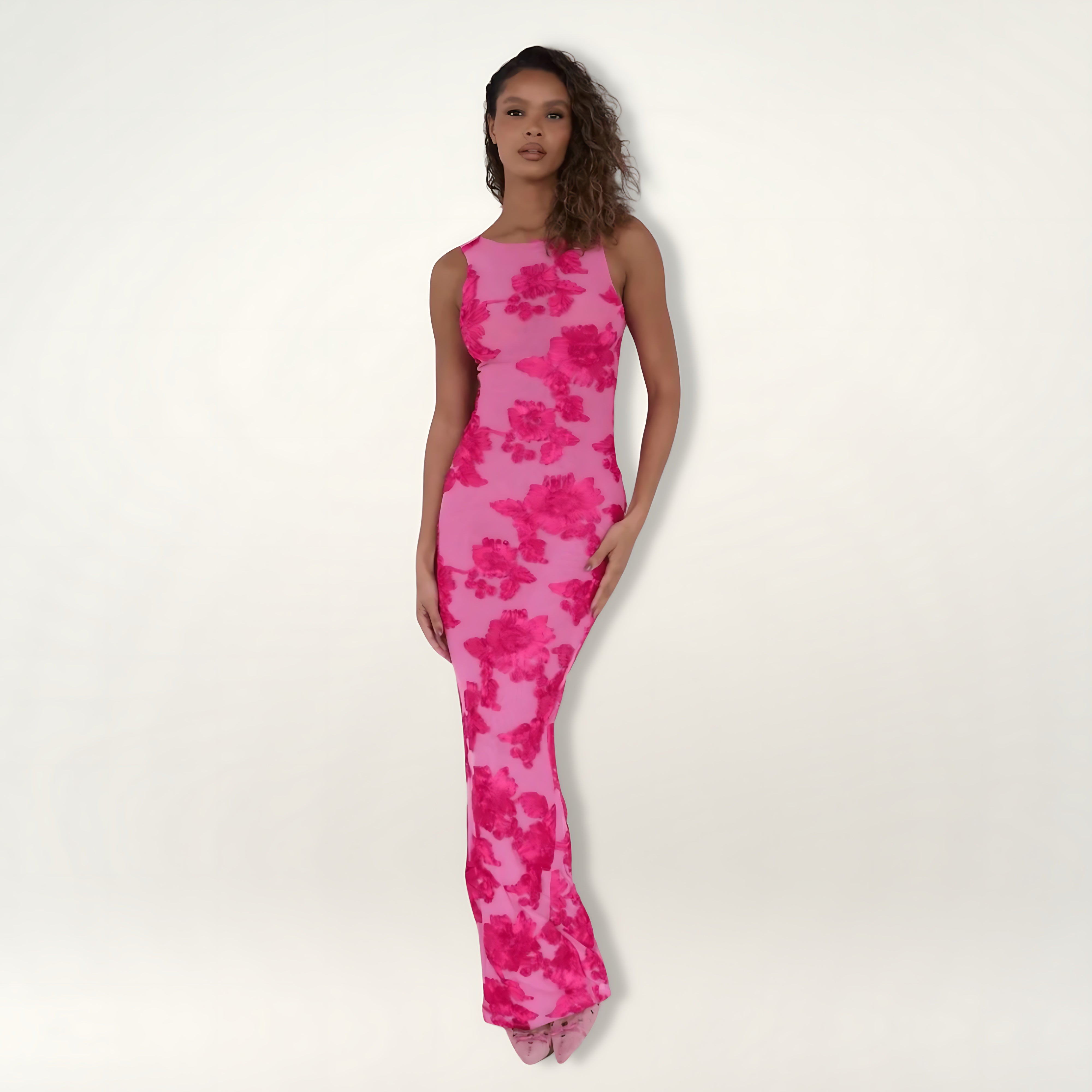 Valentina – Floral Print Bodycon Maxi Dress