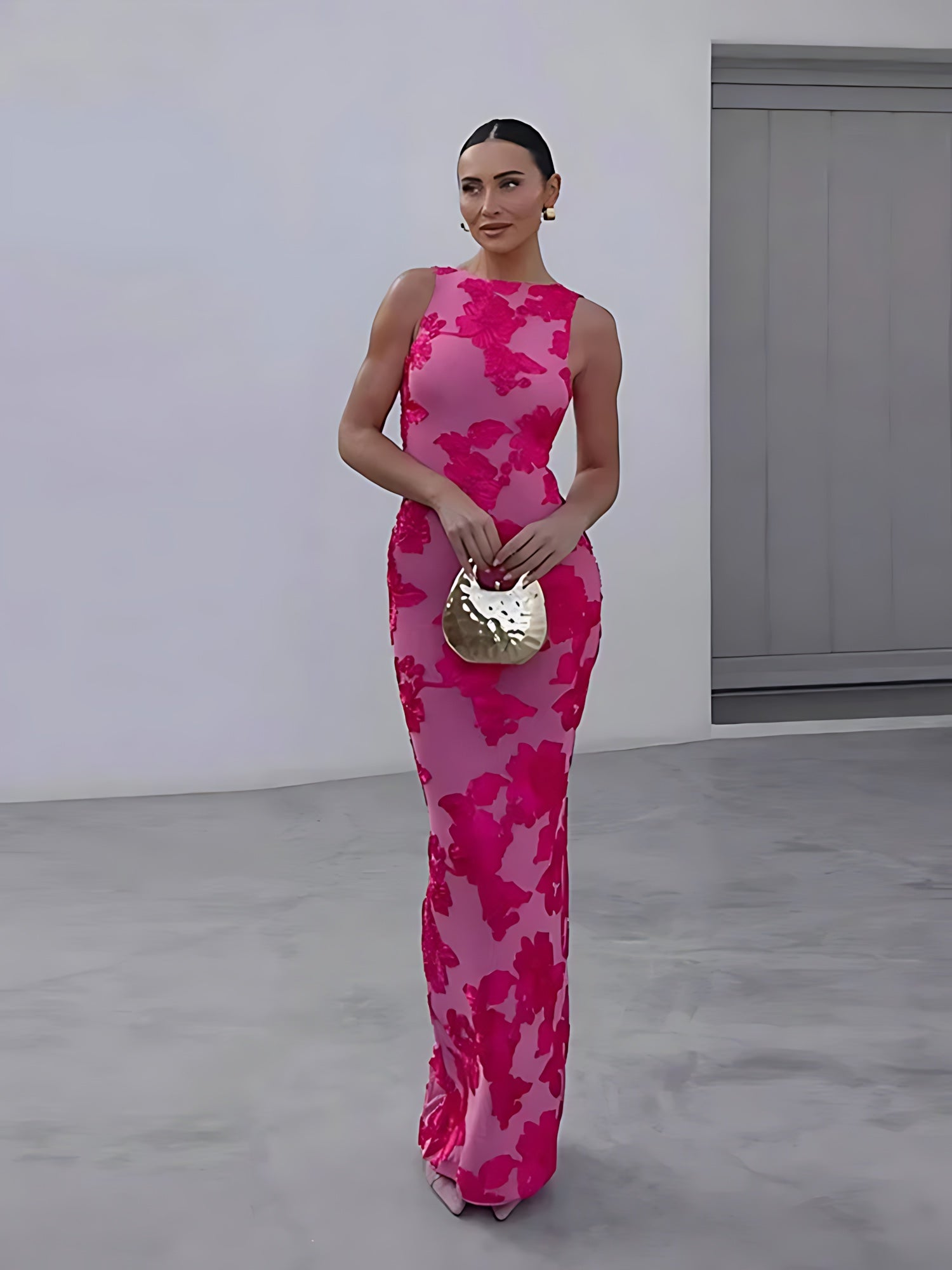 Valentina – Floral Print Bodycon Maxi Dress
