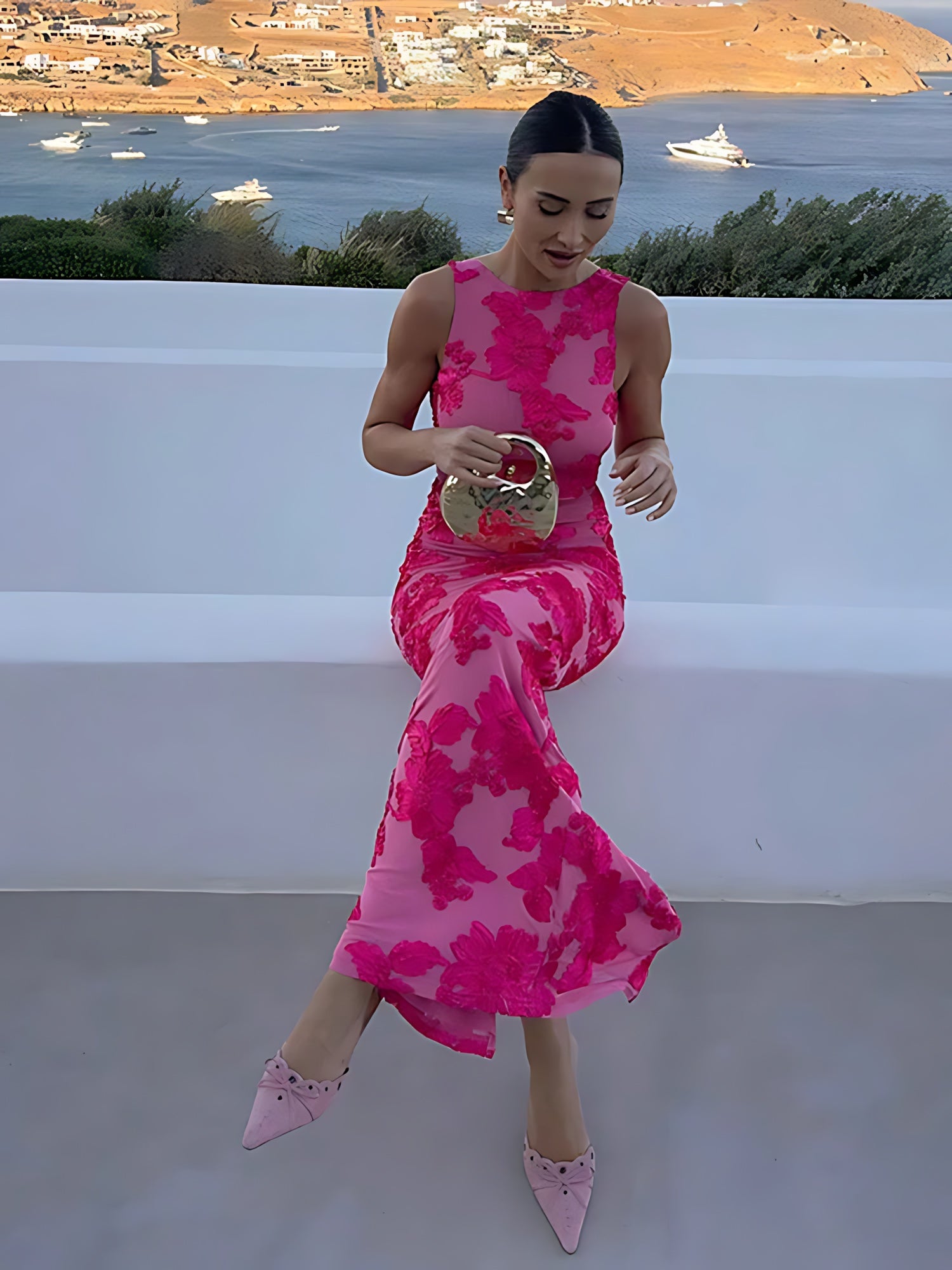 Valentina – Floral Print Bodycon Maxi Dress