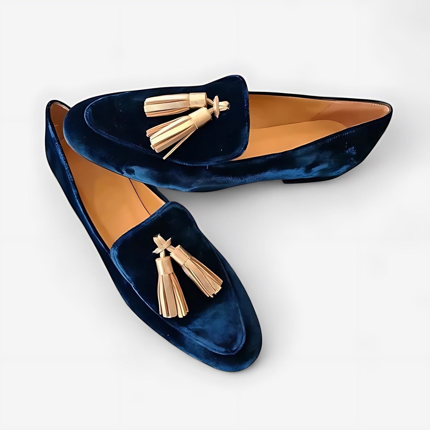 Valentina – Suede Pearl Tassel Loafers