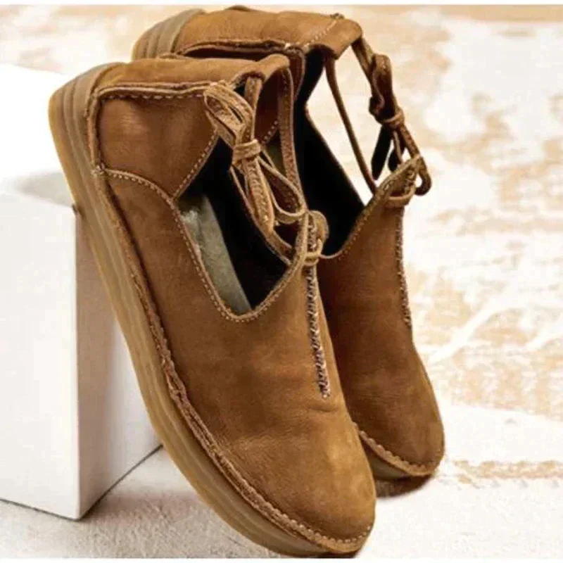 Adriana – Suede Lace Up Flat Ankle Boots