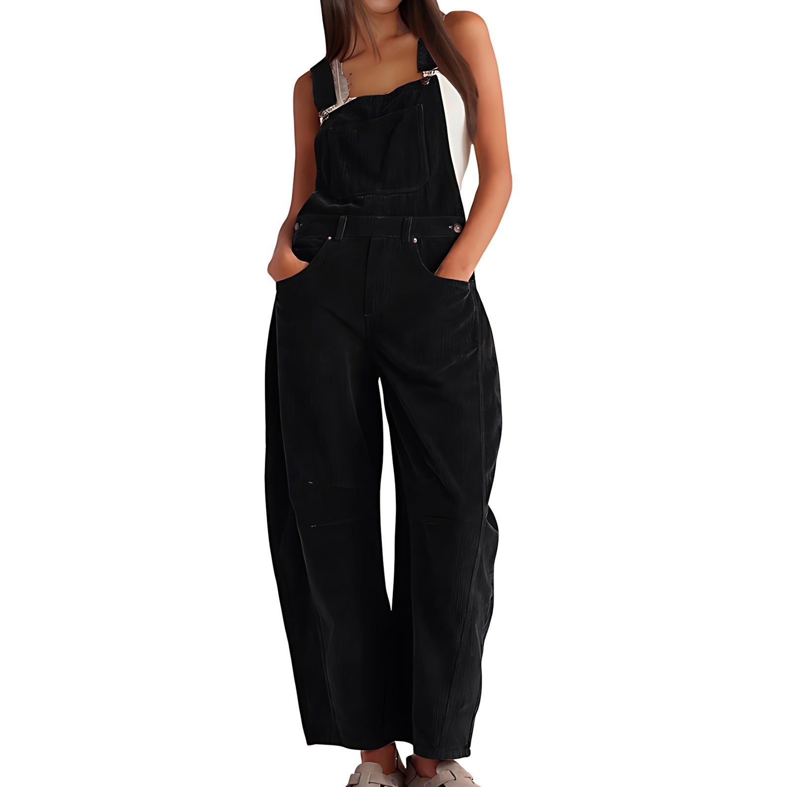 Valerie – Square Neck Wide Leg Overalls