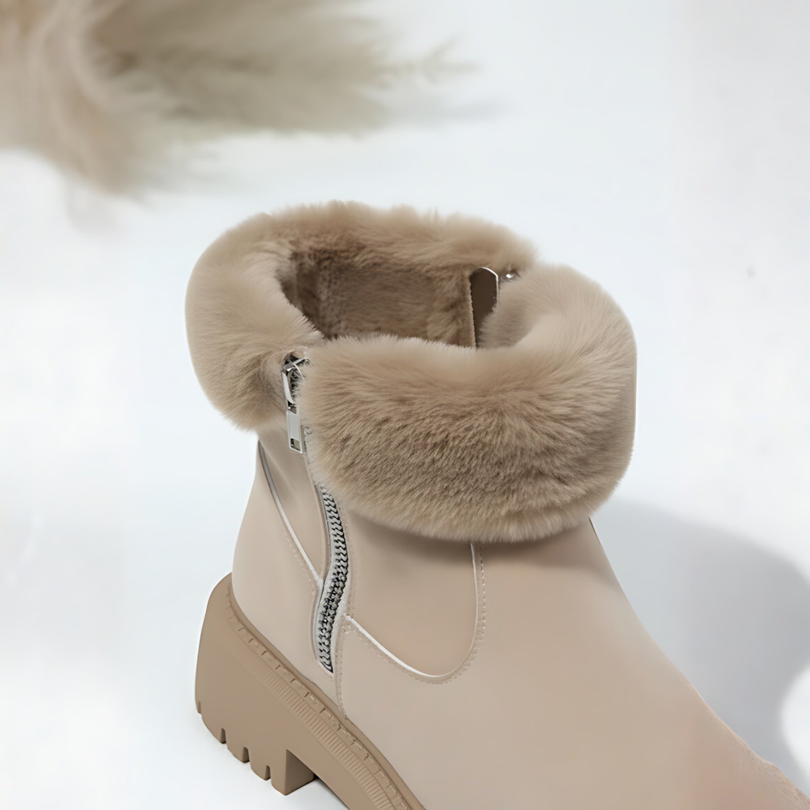 Valerie – Suede Faux Fur Trim Winter Ankle Boots