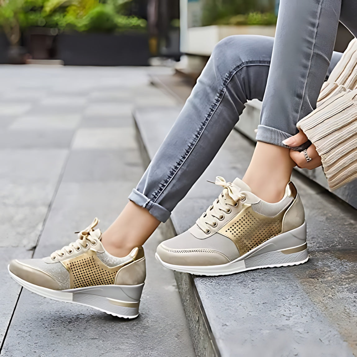 Vera – Lace Up Hidden Wedge Platform Sneakers