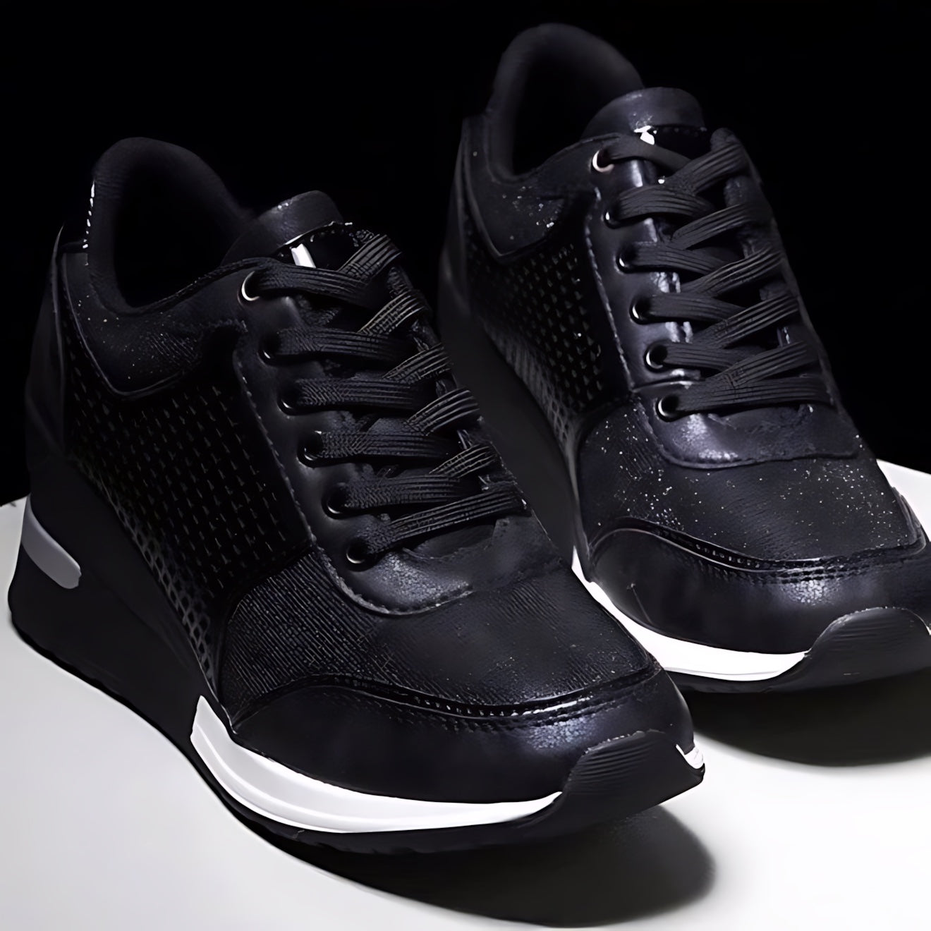 Vera – Lace Up Hidden Wedge Platform Sneakers