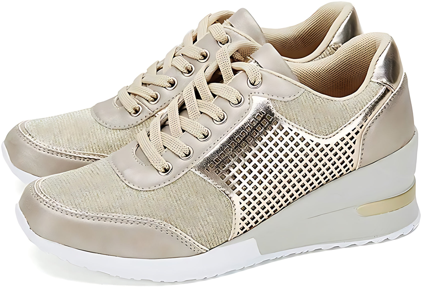 Vera – Lace Up Hidden Wedge Platform Sneakers
