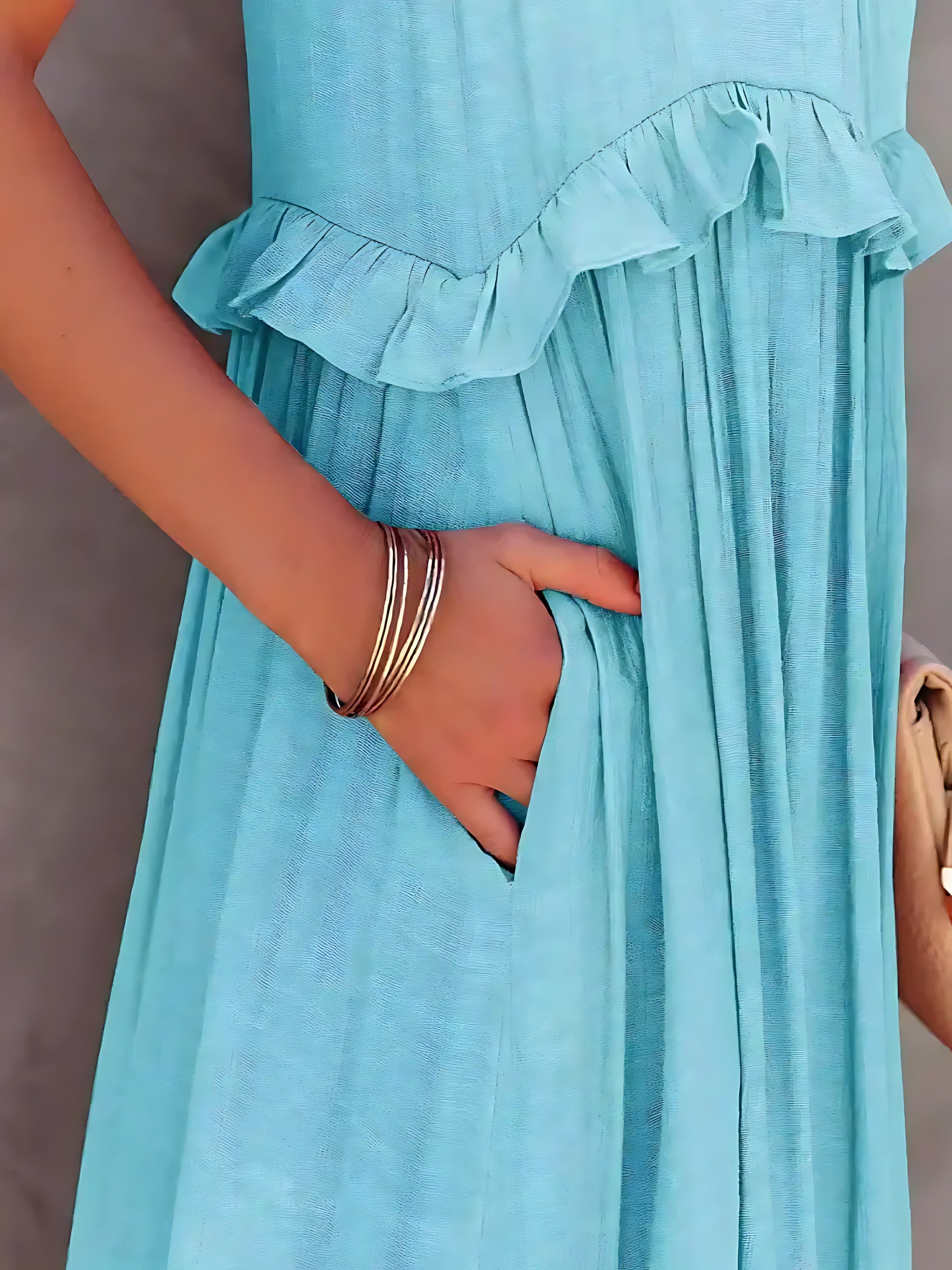 Veronica – High Neck Tiered Ruffle Summer Maxi Dress