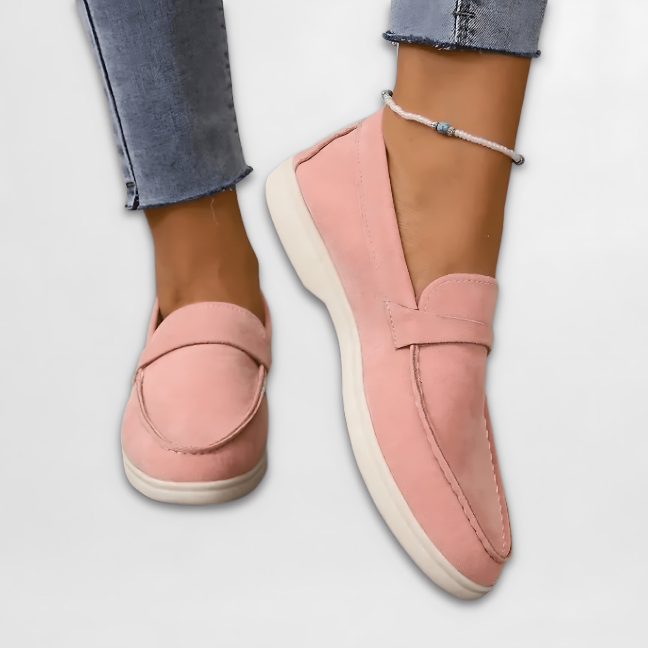 Veronica – Suede Round Toe Slip On Loafers