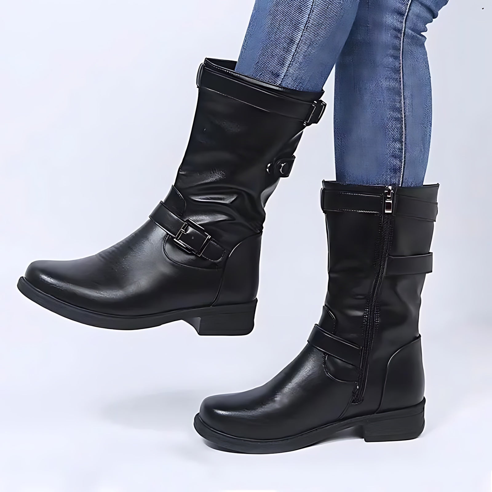 Victoria – Leather Slouchy Mid Calf Boots