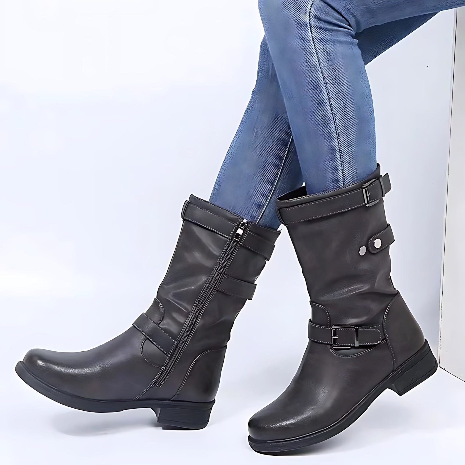 Victoria – Leather Slouchy Mid Calf Boots