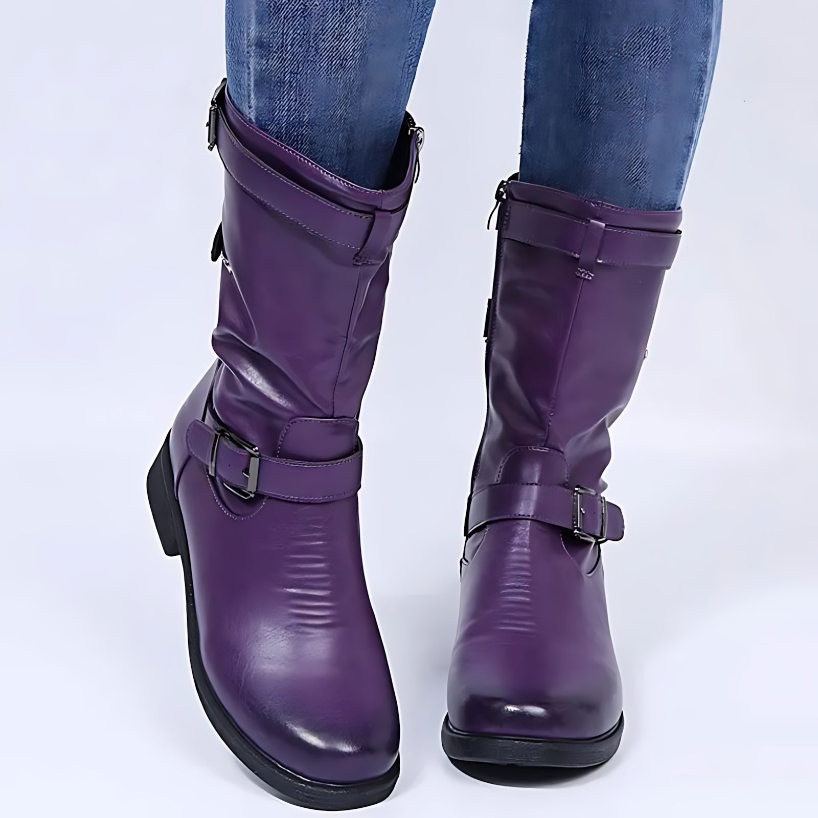 Victoria – Leather Slouchy Mid Calf Boots