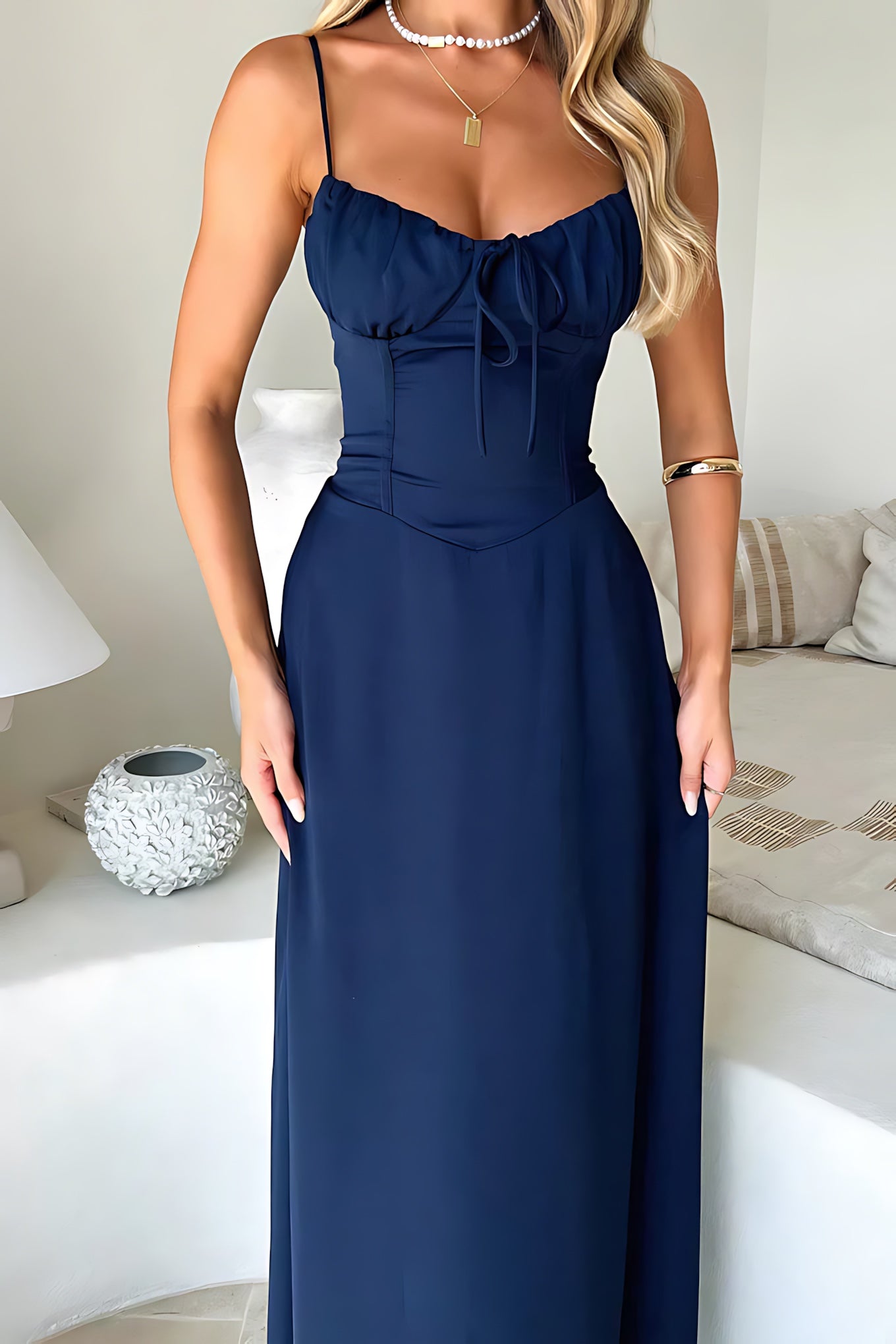 Victoria – Sweetheart A Line Wedding Guest Maxi Dress
