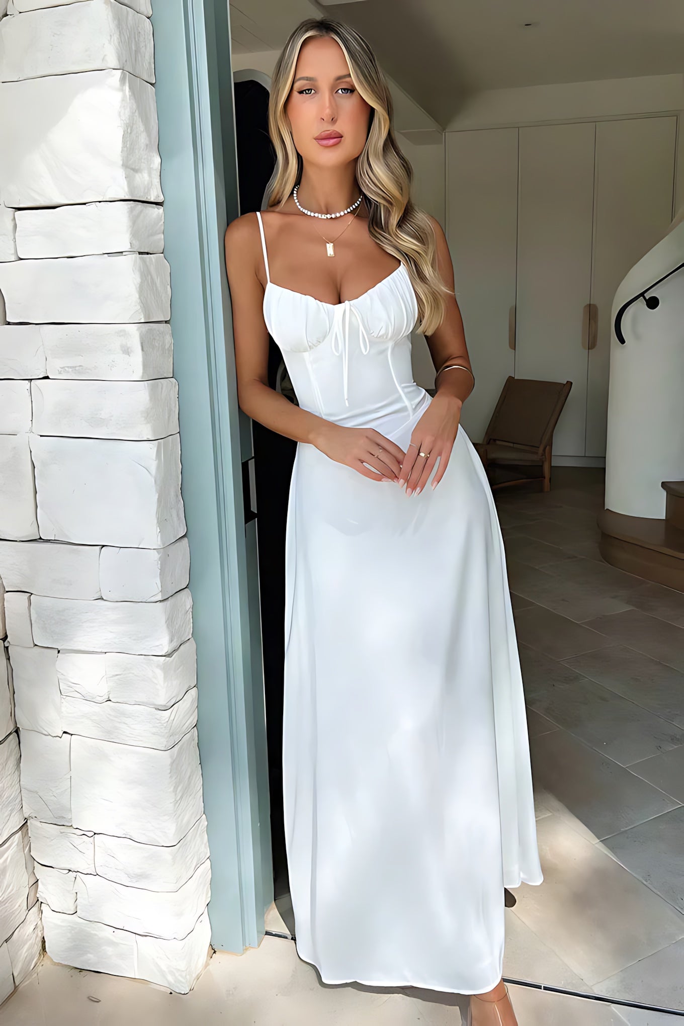 Victoria – Sweetheart A Line Wedding Guest Maxi Dress