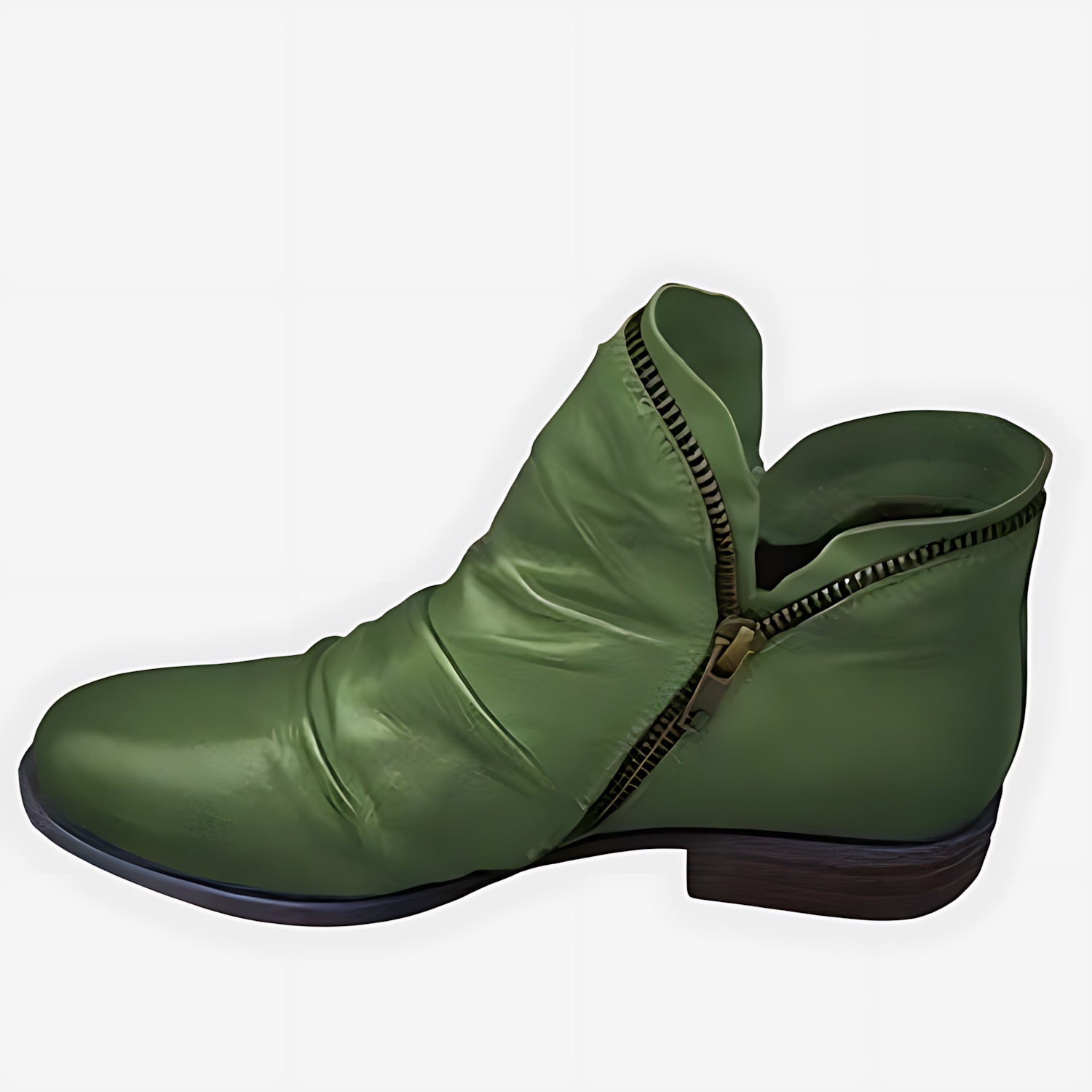 Violet – Leather Ruched Ankle Boots