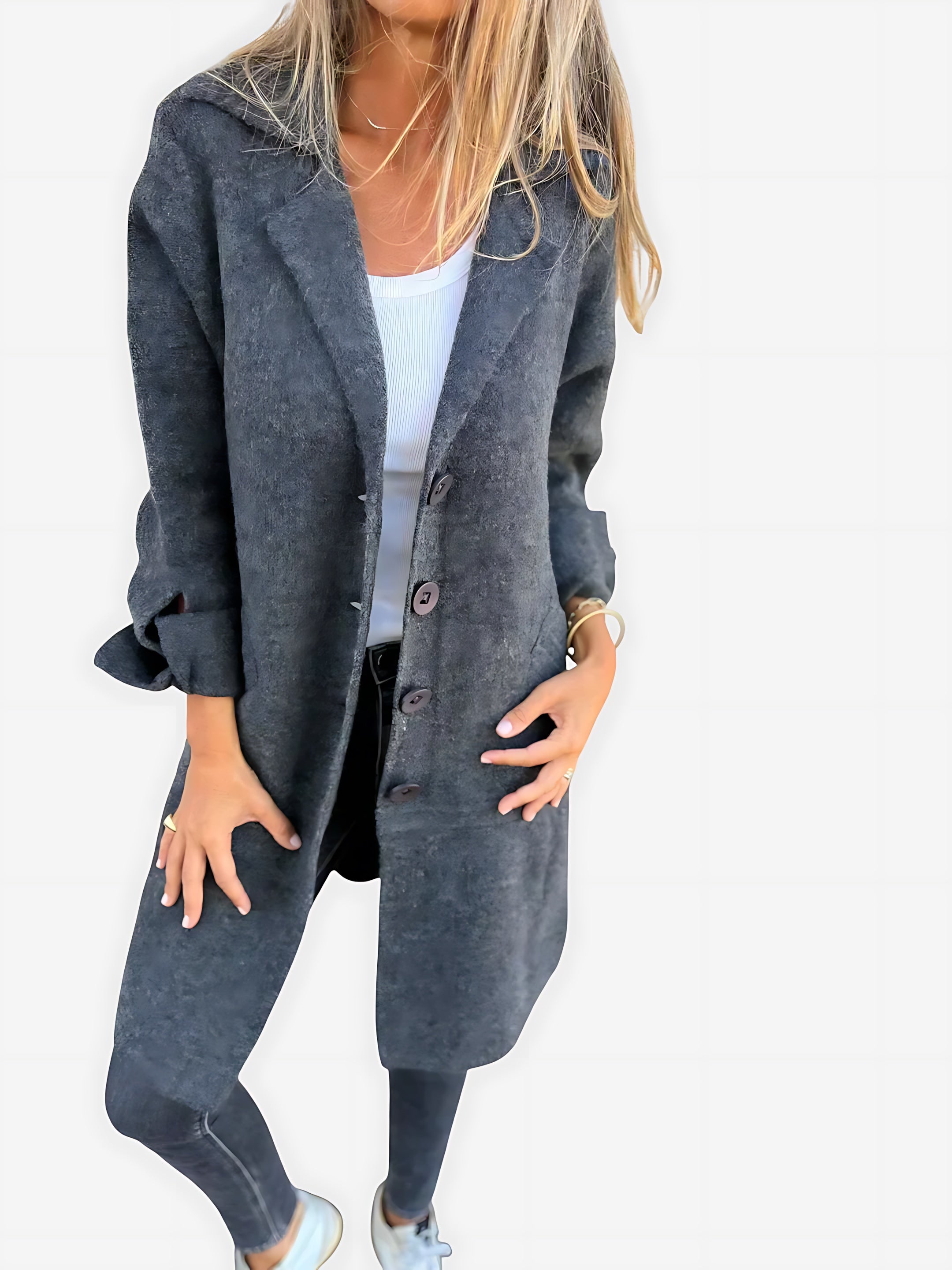 Vivian – Open Front Longline Blazer