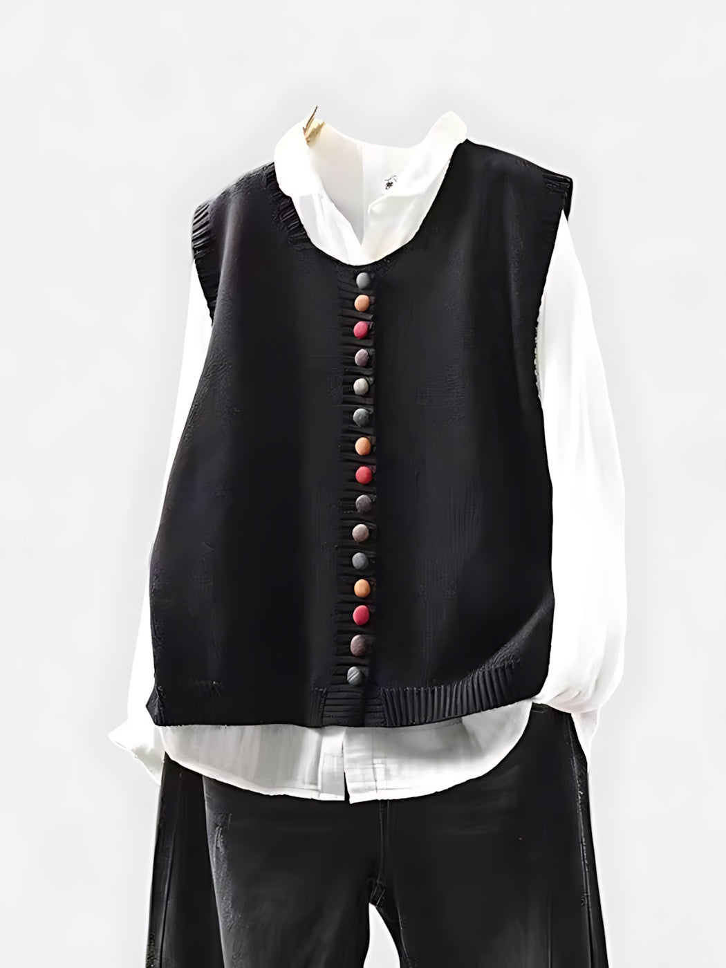 Vivian – V Neck Button Up Sweater Vest