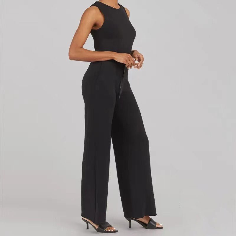Amber – Crew Neck Straight Leg Casual Jumpsuit