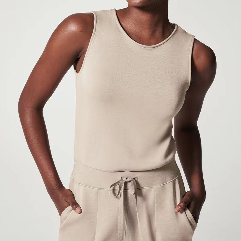 Amber – Crew Neck Straight Leg Casual Jumpsuit