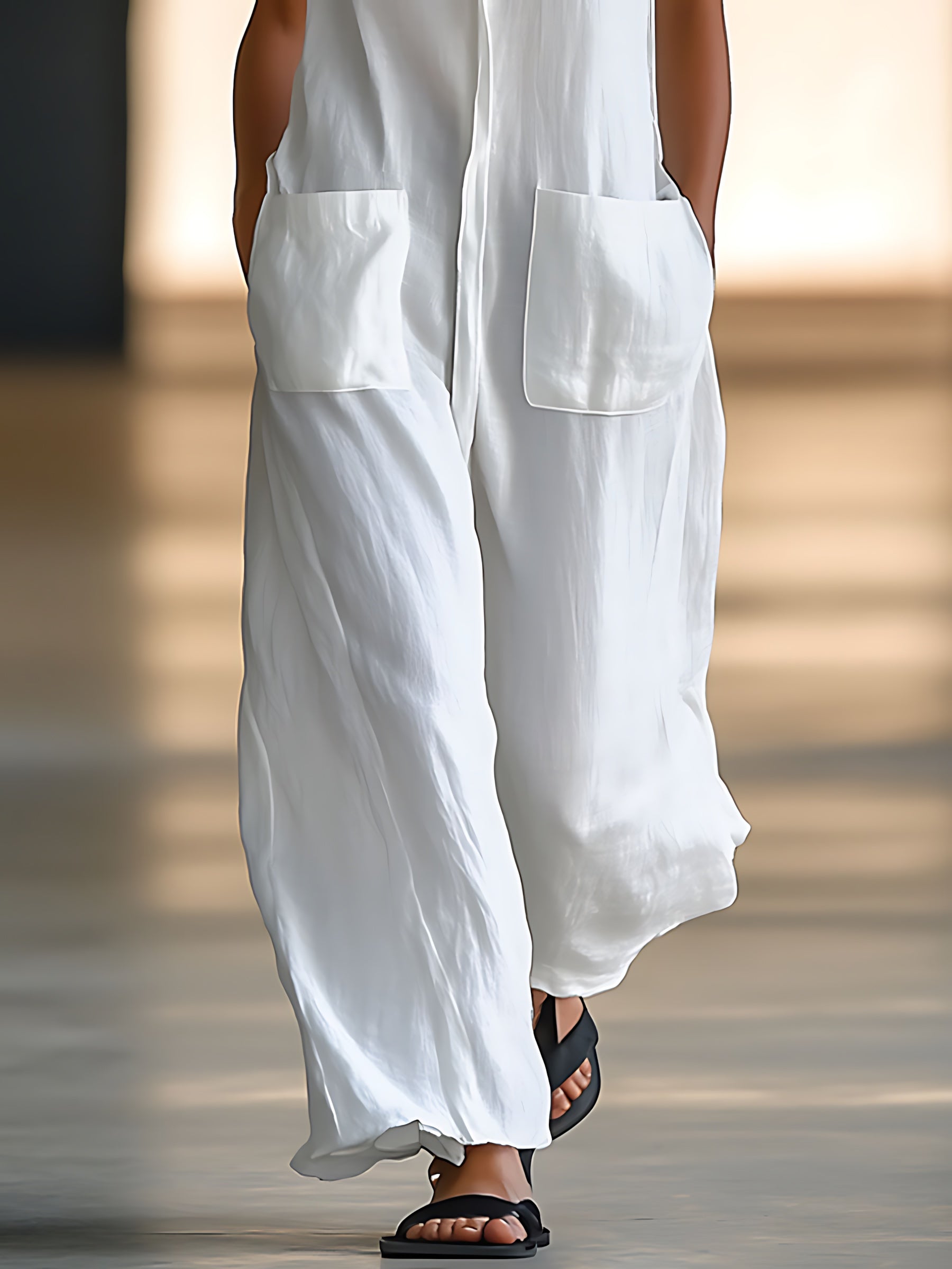 Willow – Deep V Neck Wide Leg Jumpsuit