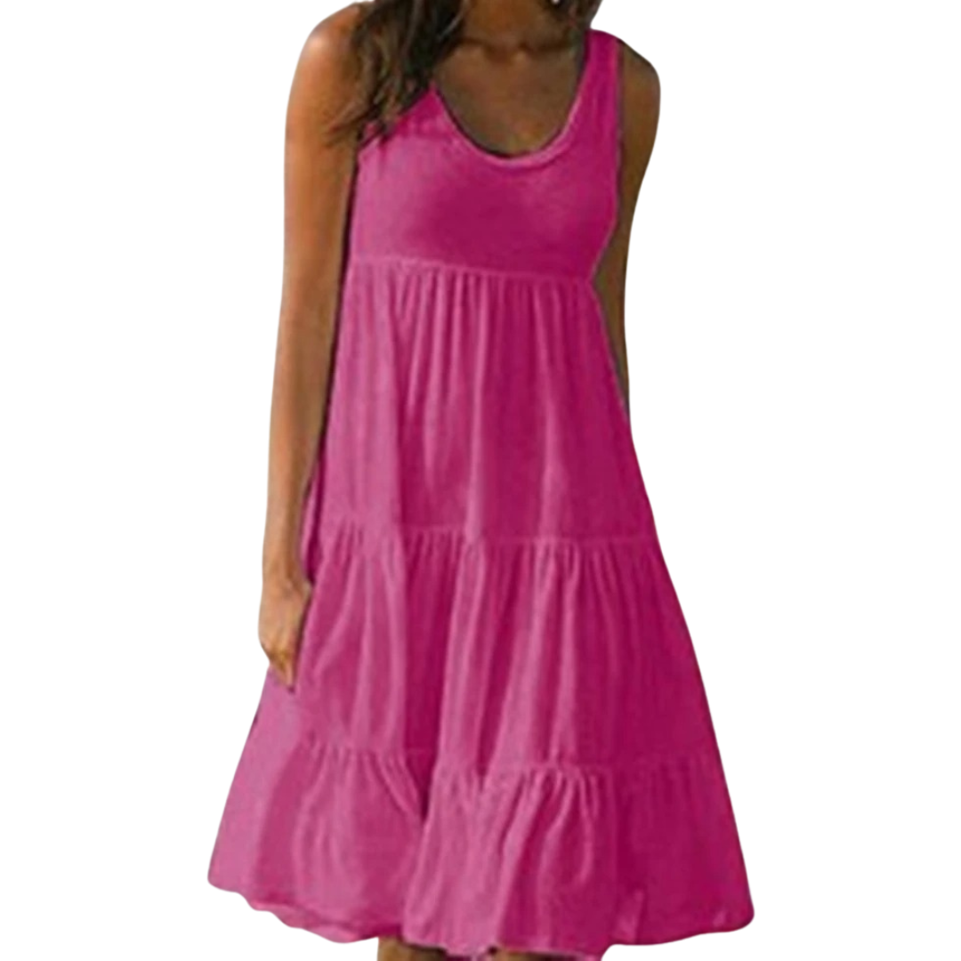 Sienna – Tiered Scoop Neck Summer Midi Dress