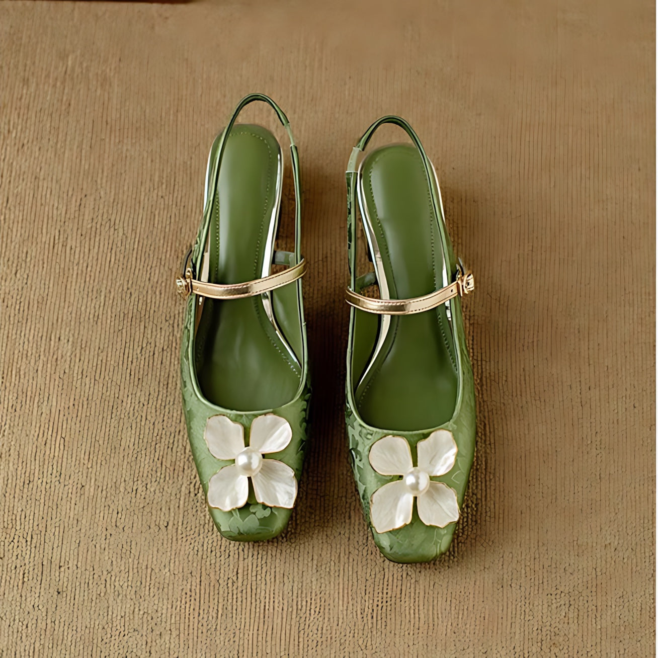 Wren – Floral Mary Jane Block Heel Pumps
