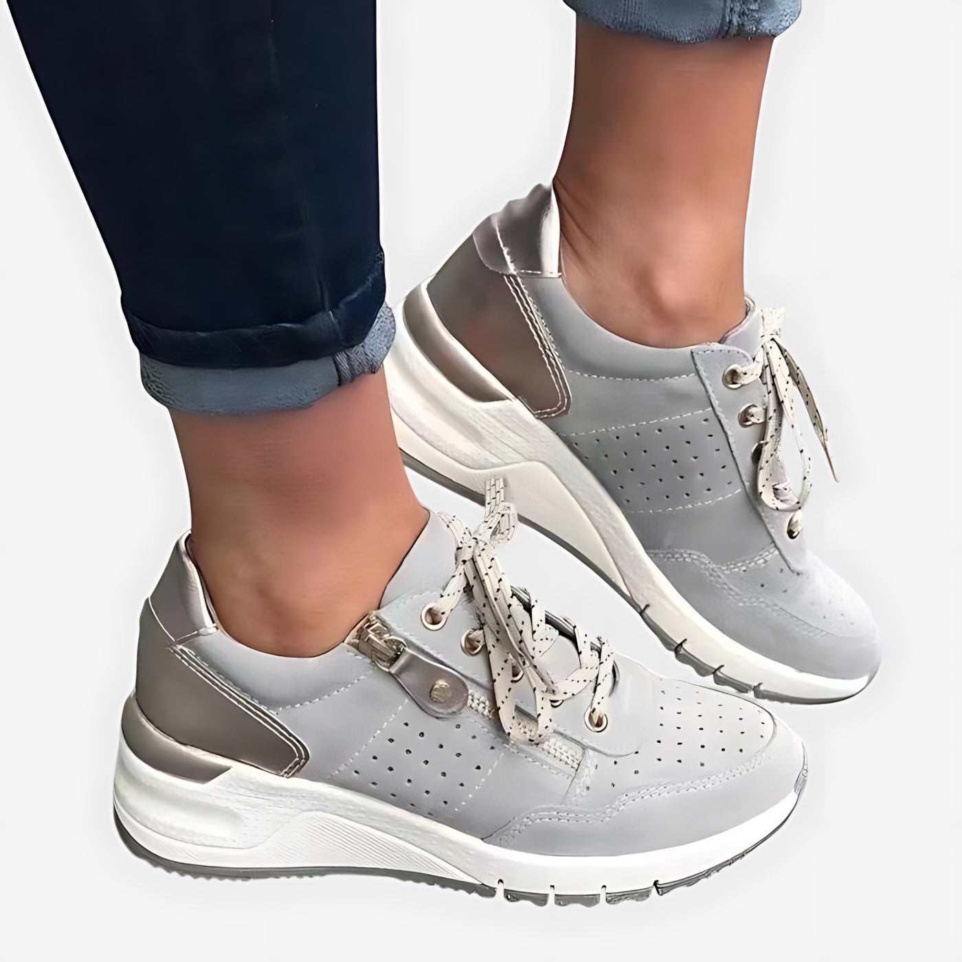 Wren – Knit Lace Up Hidden Wedge Sneakers
