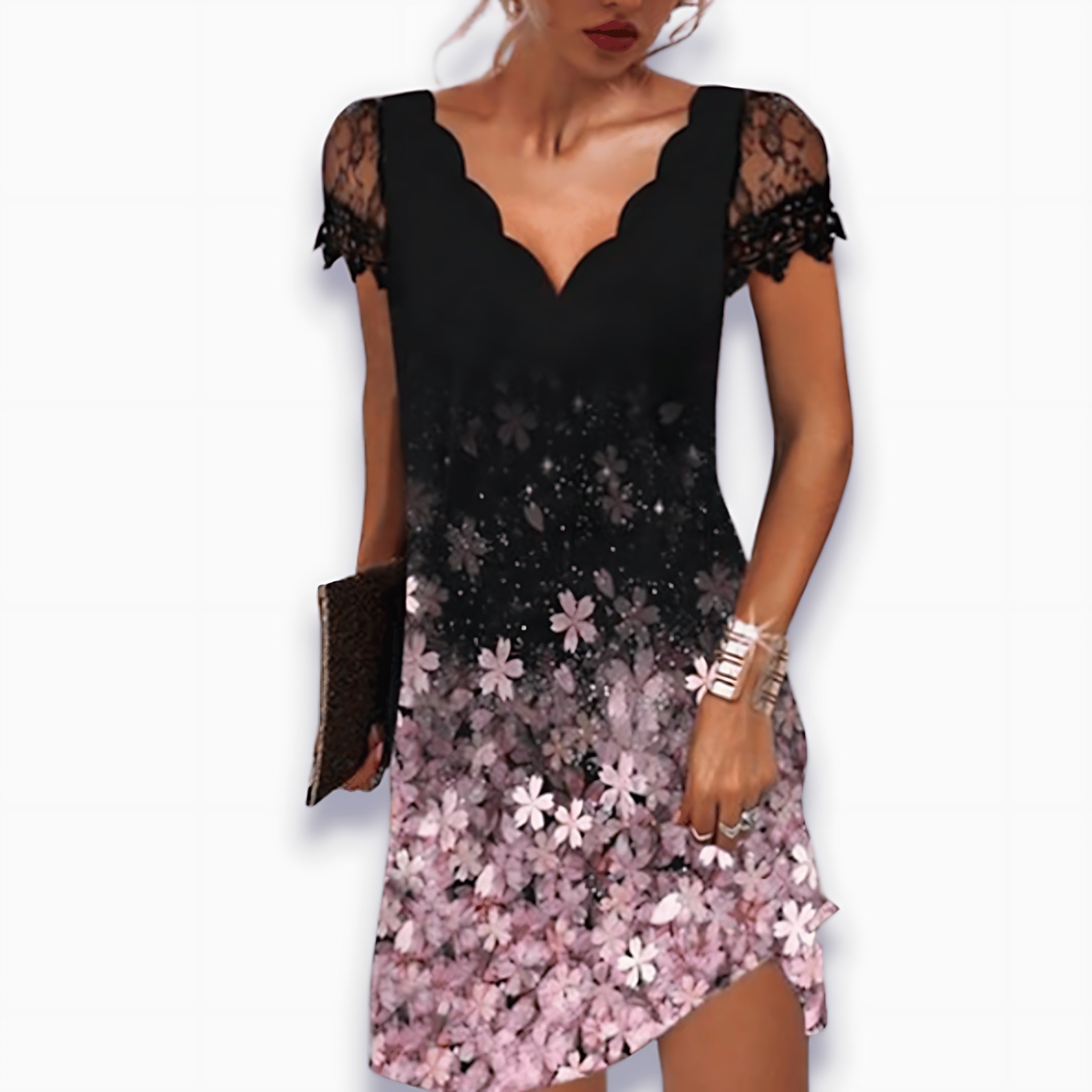 Wren – Lace V Neck Cocktail Dress