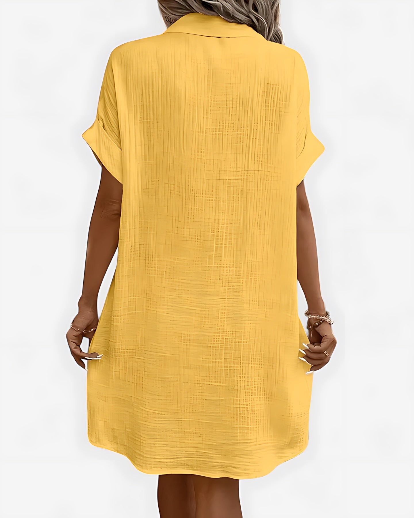 Ximena – Collared Short Sleeve Mini Shirt Dress