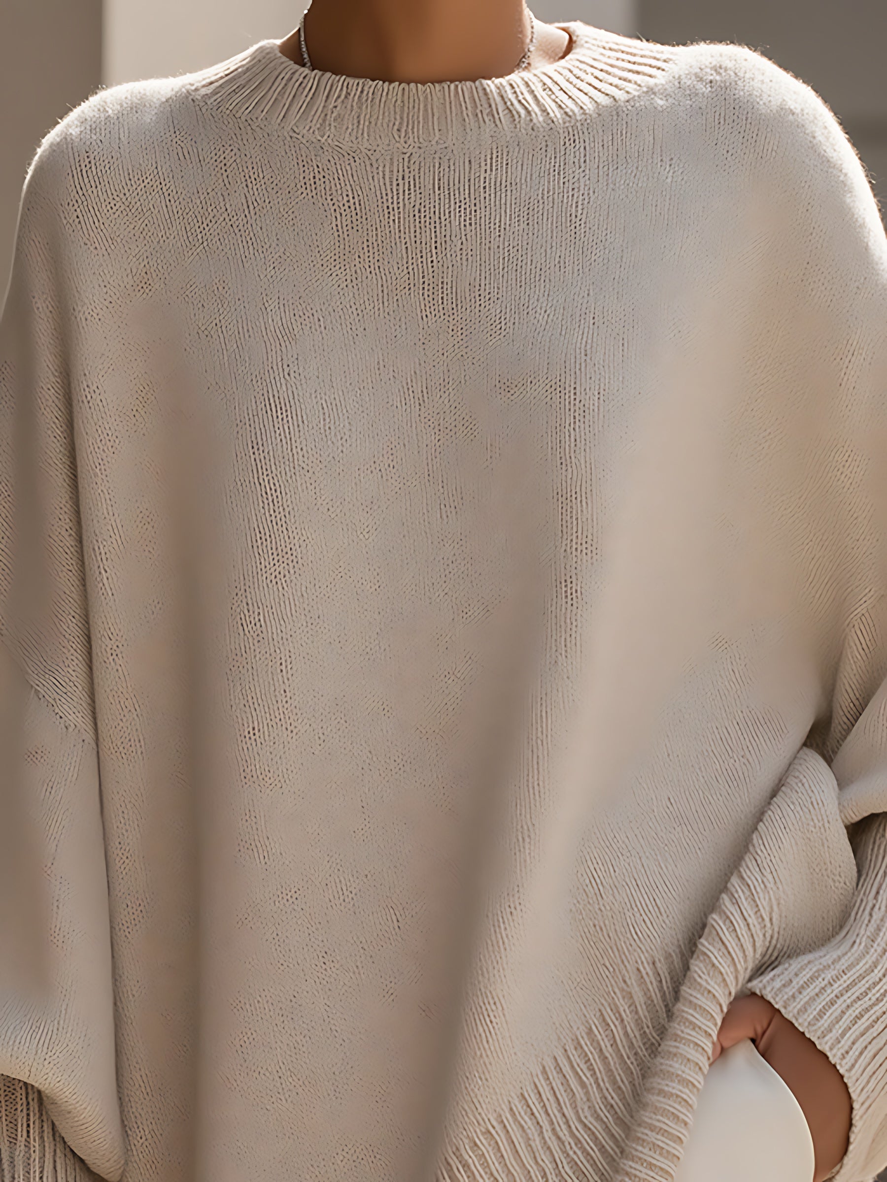 Ximena – Oversized Side Slit Knit Sweater
