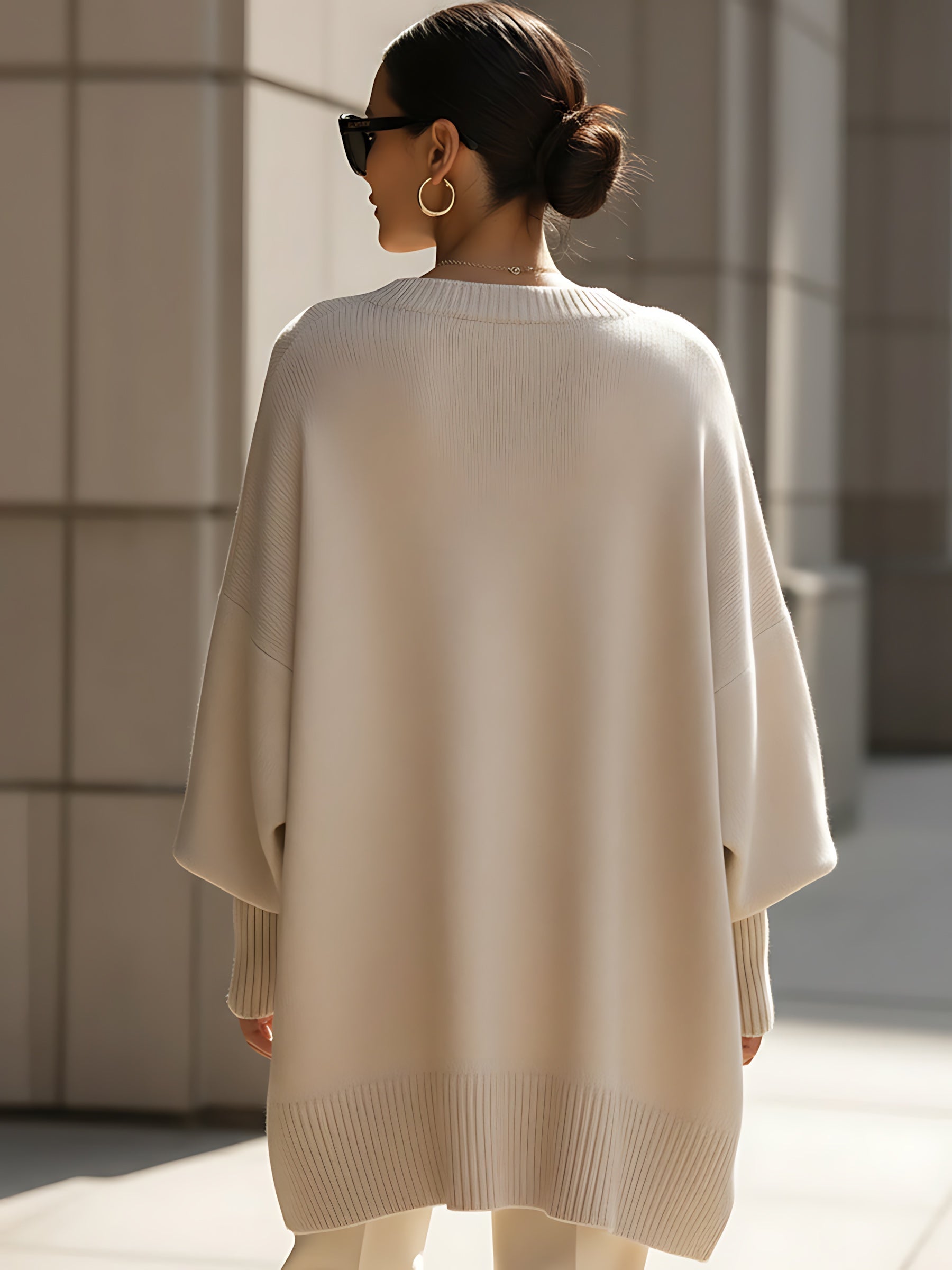 Ximena – Oversized Side Slit Knit Sweater