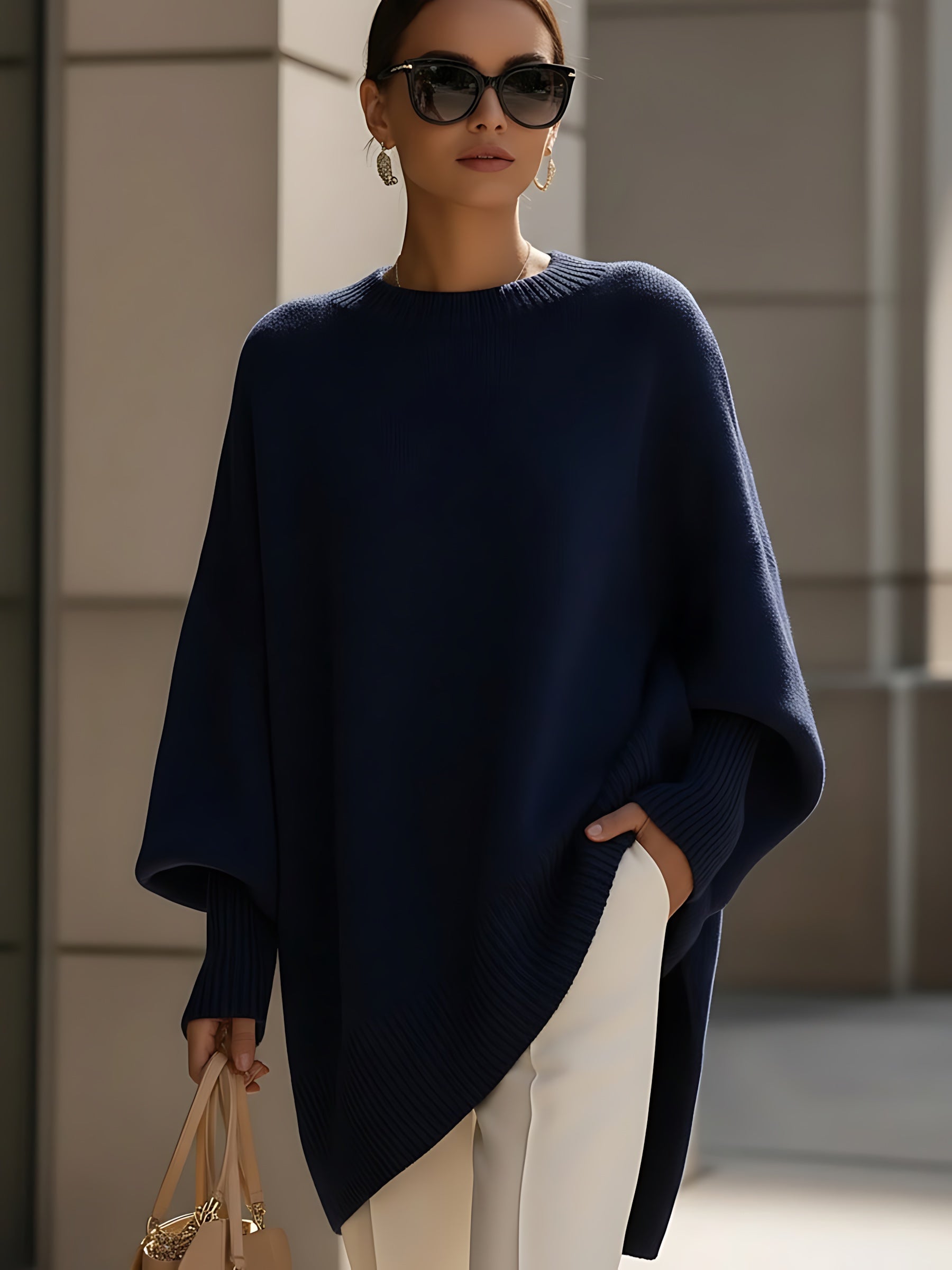 Ximena – Oversized Side Slit Knit Sweater