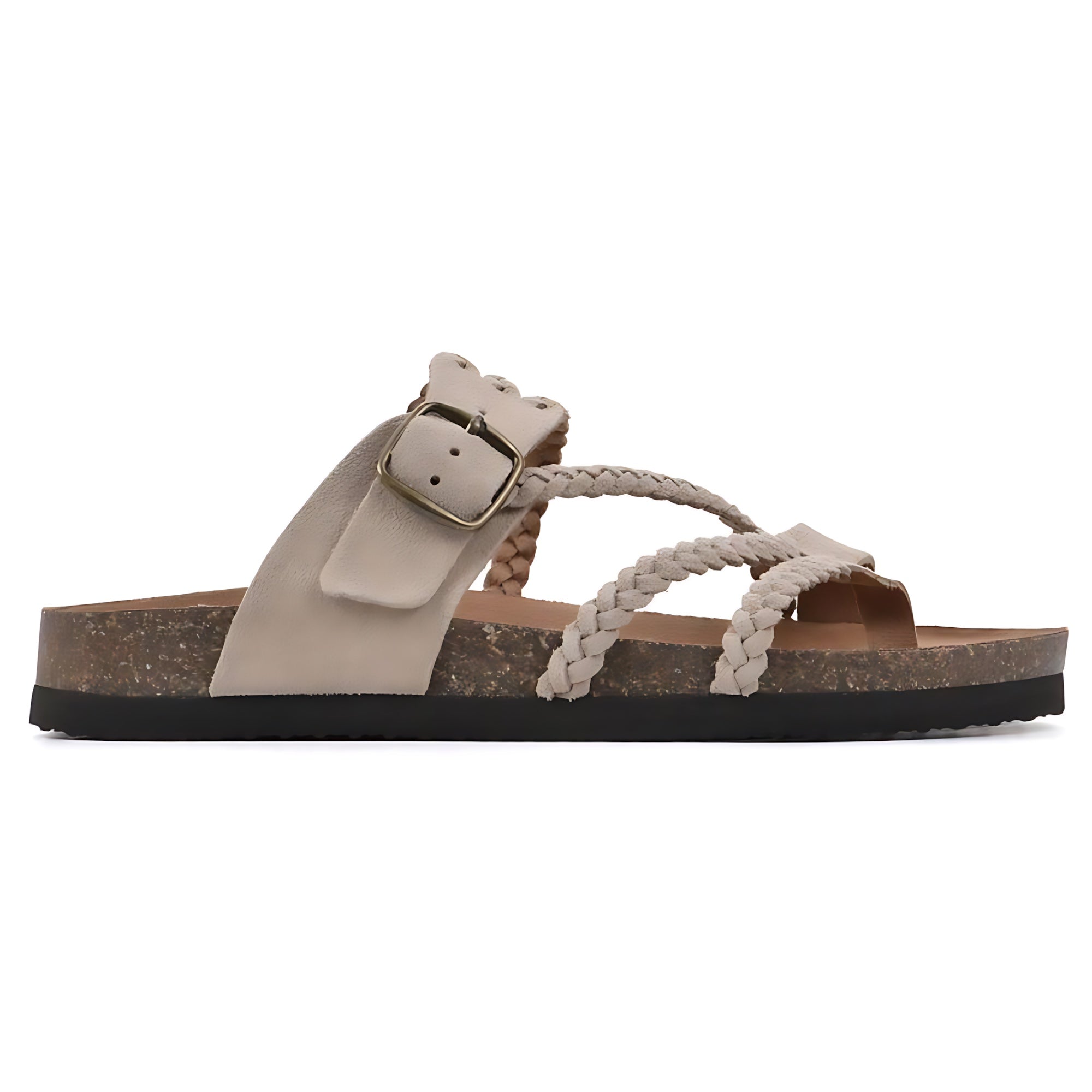 Zoe – Braided Flat Slide Sandals